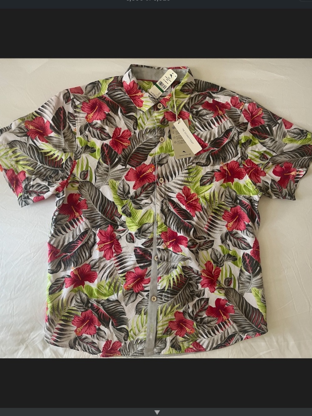 Tommy Bahama Coconut Point Island Zone HIBISCUS SHORES Camp Shirt LARGE